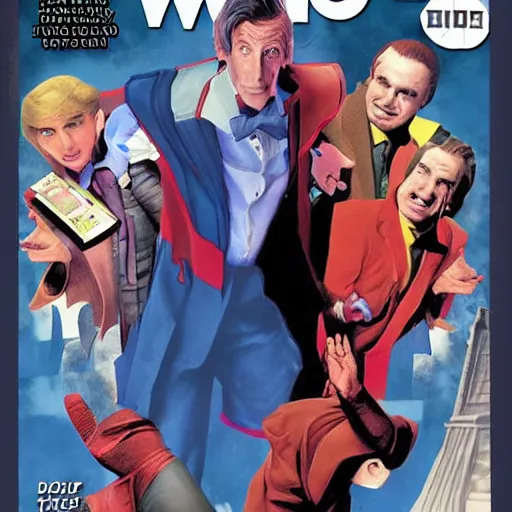 Prompt: comic book cover for'doctor who becomes a twitch streamer ', art by alex ross