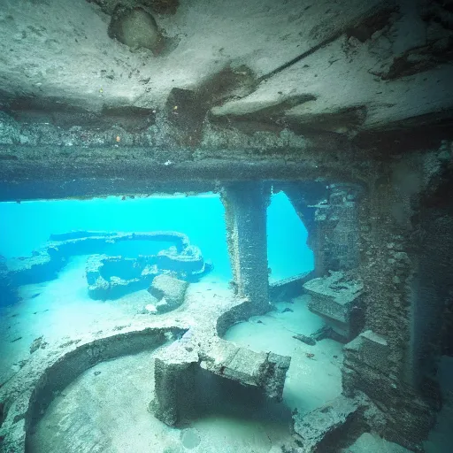 Prompt: highly detailed photoreaistic image of Atlantis underwater ruins