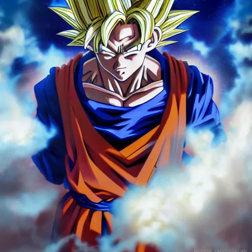 Image similar to Goku at walmart, detailed, centered, digital painting, artstation, concept art, donato giancola, Joseph Christian Leyendecker, WLOP, Boris Vallejo, Breathtaking, 8k resolution, extremely detailed, beautiful, establishing shot, artistic, hyperrealistic, beautiful face, octane render, cinematic lighting, dramatic lighting, masterpiece