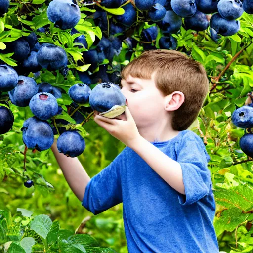 Image similar to a boy steals blueberries from a british garden, hyper realistic, 4 k, photo