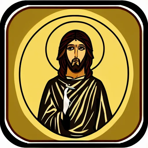 Image similar to gold and black icon of anime Jesus