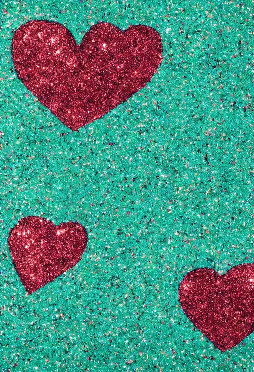 Image similar to high detailed painting of a heart on glitter, 8 k rendering