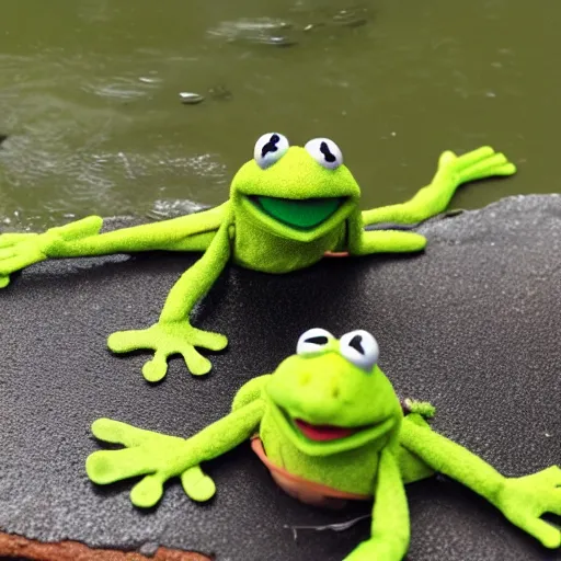 Image similar to slimy muppets going froggy