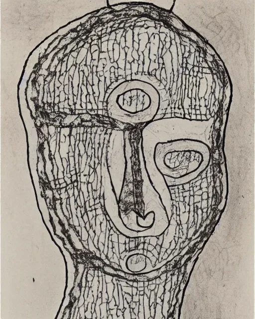 Prompt: portrait of a demon. Line drawing by Paul Klee. Pen and ink by Dali.