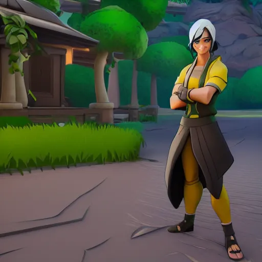 Image similar to toph beifong in fortnite, character render, full body shot, highly detailed, in game render