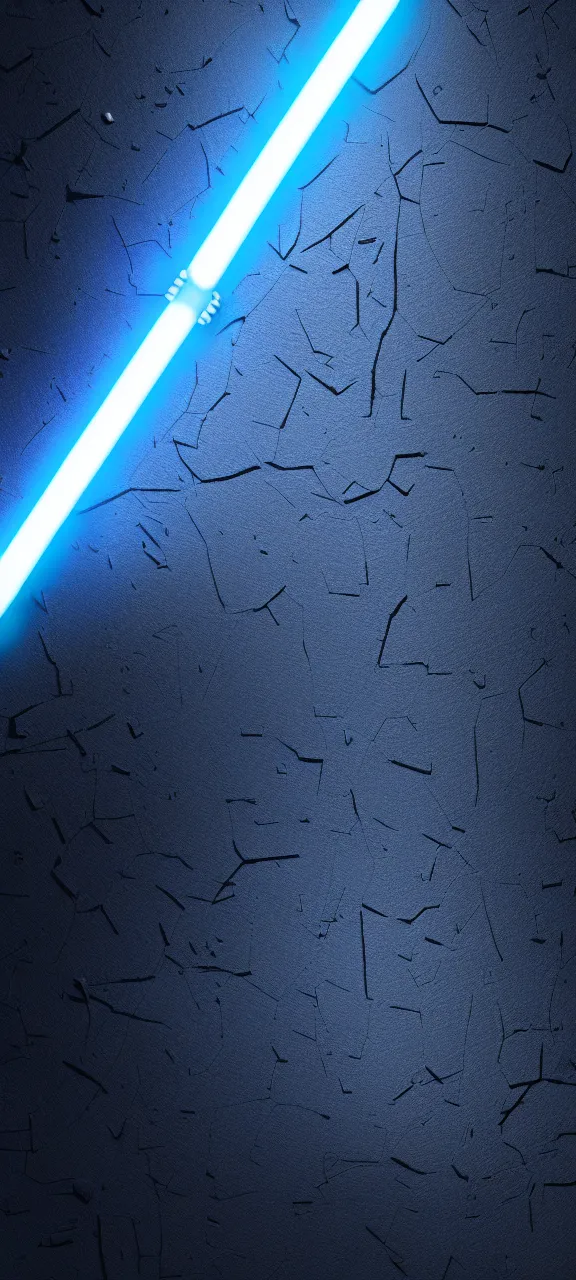 Image similar to detailed cinematic render, of a blue cyberpunk lightsaber lying vertically on a detailed forest floor, in a dark room, photo from above, octane render 8 k, digital art, lightsaber wallpaper 4 k, ray tracing, jedi fallen order lightsaber wallpaper 4 k, cal kestis lightsaber wallpaper