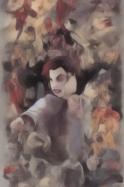 Prompt: Agent carter illustration concept art in the style of Don Bluth