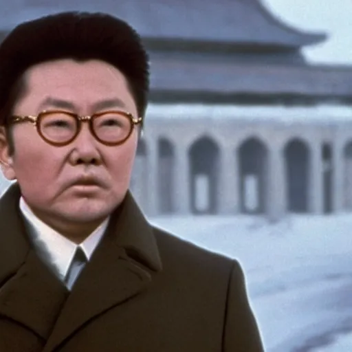 Image similar to filmstill of Kim Jong-il in the role of Doctor Zhivago by David Lean, 1965, cinemascope, 35mm film