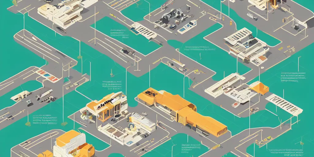 Image similar to axonometric infographic by Wes Anderson