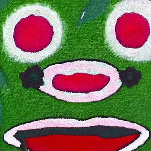 Prompt: pepe the frog as a flower