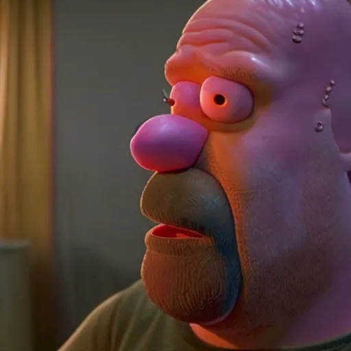 Image similar to a A still of Homer Simpson in Mandy 2018