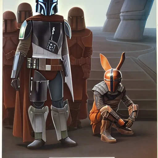 Image similar to Mandalorian concept art by Ralph McQuarrie