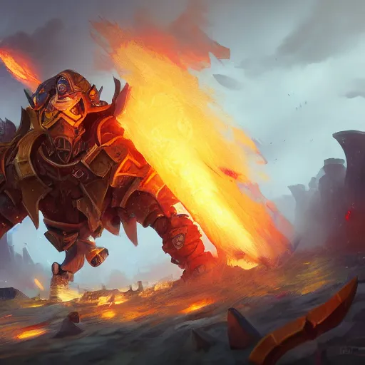 Image similar to a fiery siege rook, catapult, yellow battlefield theme, bright art masterpiece artstation. 8 k, sharp high quality artwork in style of jose daniel cabrera pena and greg rutkowski, concept art by tooth wu, blizzard warcraft artwork, hearthstone card game artwork, cart wheels