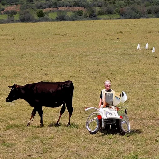 Image similar to cow abduction by aliens