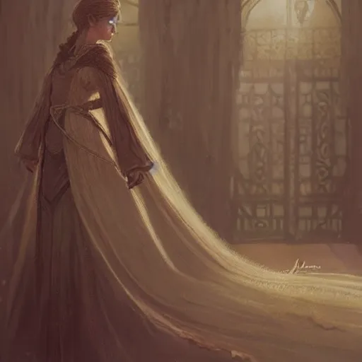 Prompt: Princess at a royal banquet, elegant dress, intricate, matte, 8K, warm lighting, large staircase, royalty, ultra detail, medieval-fantasy, concept art, cinematic, art by Leesha Hannigan and Greg Rutkowski, beautiful face, high detailed facial features, masterpiece, award-winning