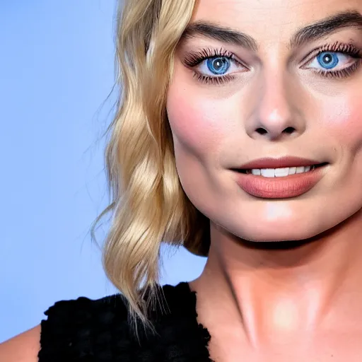 Prompt: margot robbie wearing makeup, 8k resolution