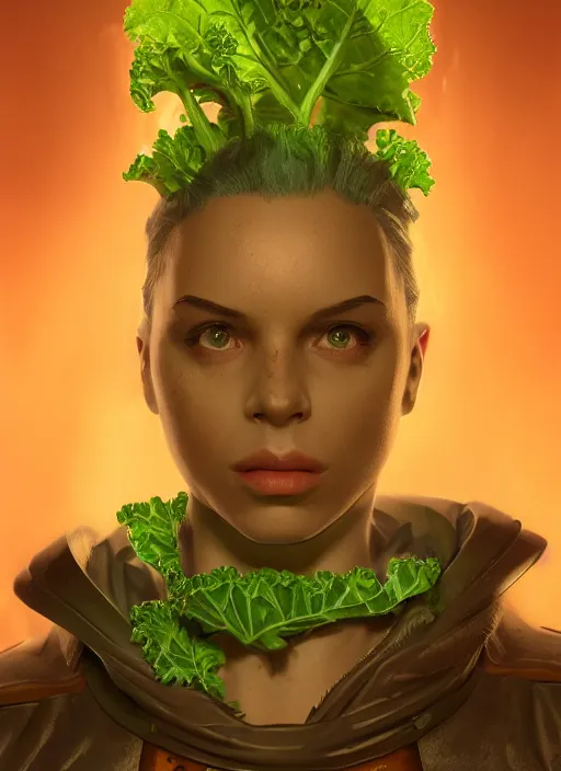 Image similar to biohazard portrait of kale!! tony kale bioshock, au naturel, hyper detailed, digital art, trending in artstation, cinematic lighting, studio quality, smooth render, unreal engine 5 rendered, octane rendered, art style by klimt and nixeu and ian sprigger and wlop and krenz cushart