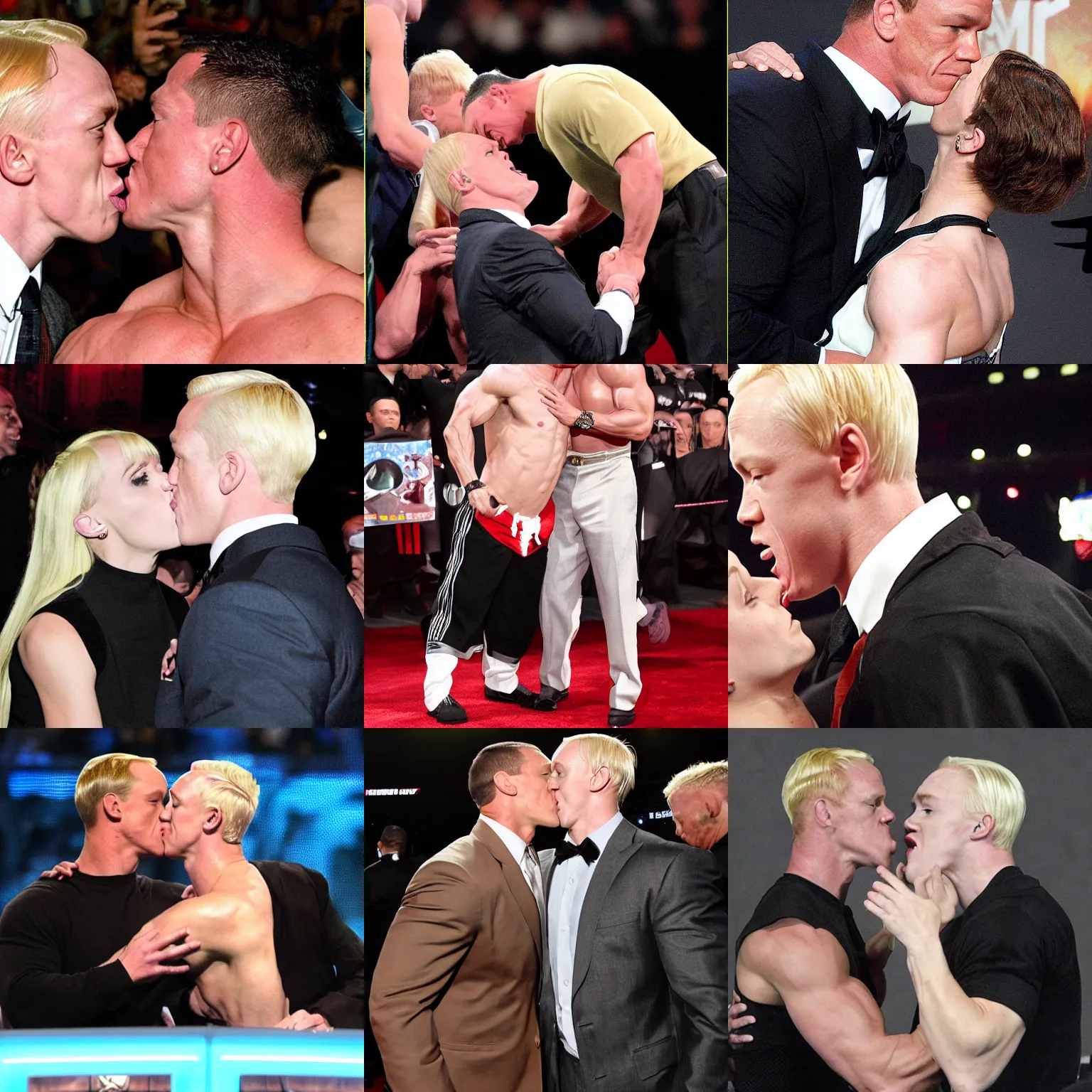 Prompt: john cena making out with draco malfoy.