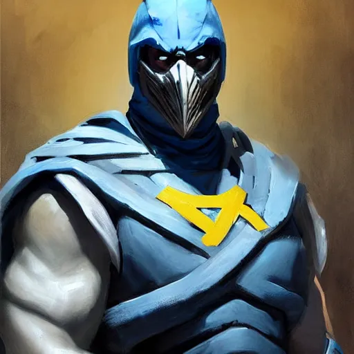 Prompt: greg manchess portrait painting of subzero from mortal kombat as overwatch character, medium shot, asymmetrical, profile picture, organic painting, sunny day, matte painting, bold shapes, hard edges, street art, trending on artstation, by huang guangjian and gil elvgren and sachin teng