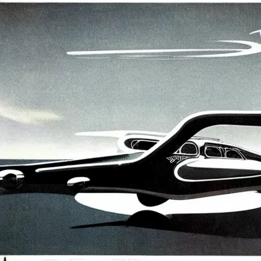 Prompt: 1 9 5 0 s prototype flying car, 1 9 5 0 s poster