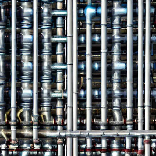 Image similar to the pipes of a chemical plant, color photo