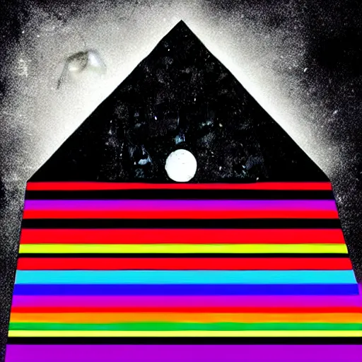 Image similar to pink floyd dark side of the moon, album cover, music 🎶, digital art