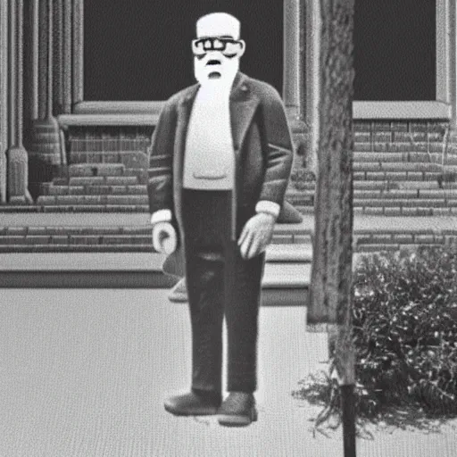 Prompt: the philosopher Edmund Husserl, standing in a sidewalk in Berlin, made out of legos, photo realistic