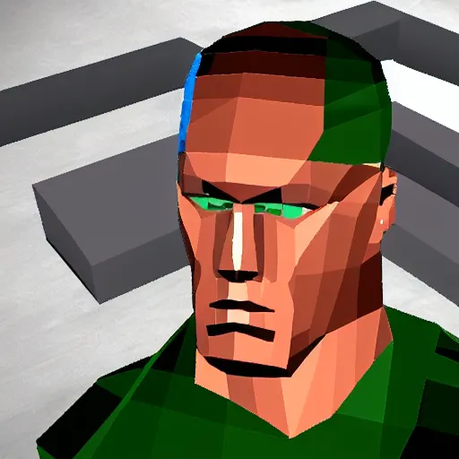 Image similar to Low poly John Cena PS1 style graphics