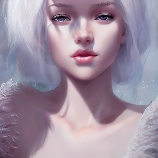 Image similar to teen girl, white hair, gorgeous, amazing, elegant, intricate, highly detailed, digital painting, artstation, concept art, sharp focus, illustration, art by Ross tran and kuvshinov