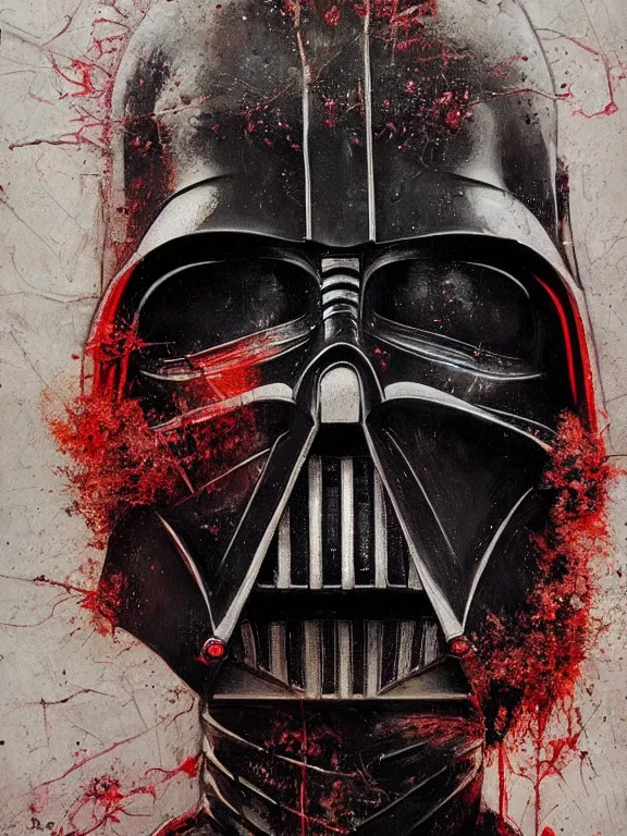 Prompt: art portrait of a darth vader, decaying ,8k,by tristan eaton,Stanley Artgermm,Tom Bagshaw,Greg Rutkowski,Carne Griffiths, Ayami Kojima, Beksinski, Giger,trending on DeviantArt,face enhance,hyper detailed,minimalist,cybernetic, android, blade runner,full of colour,