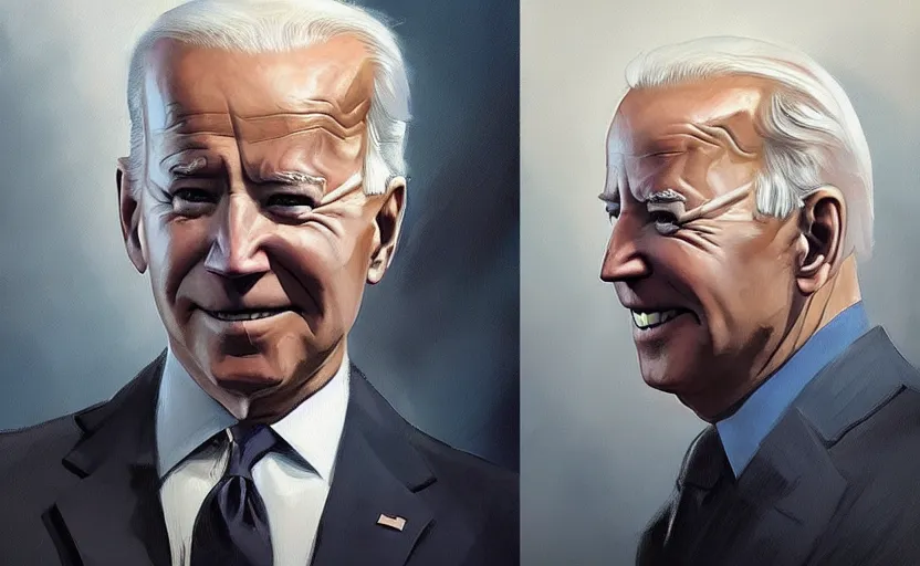Image similar to A painting of Joe Biden trending on artstation in the style of Greg Rutkowski