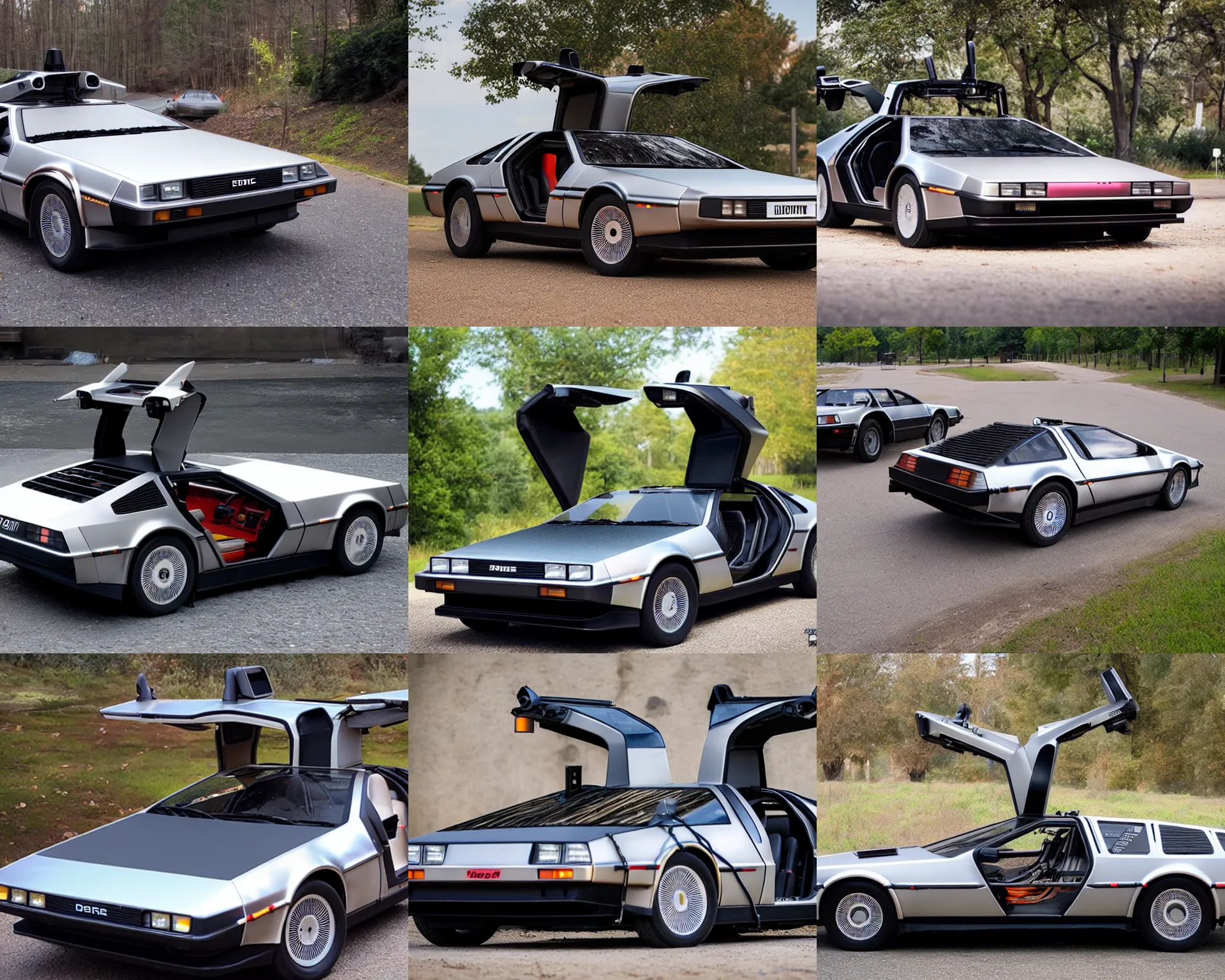 Image similar to new prototype delorean, dslr