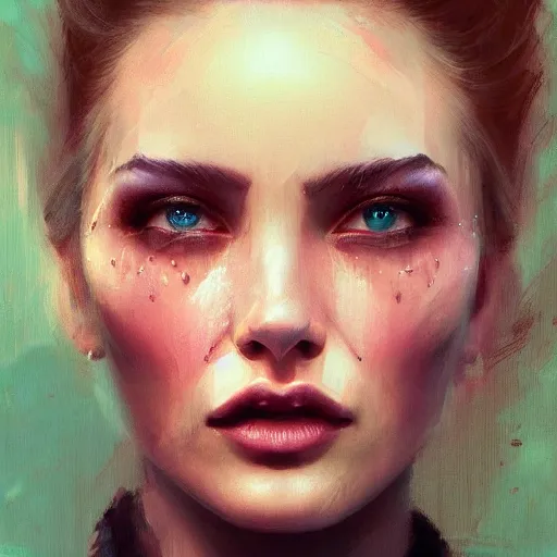 Image similar to electric woman, cute - fine - face, pretty face, oil slick hair, realistic shaded perfect face, extremely fine details, realistic shaded lighting, dynamic background, jeremy lipkin, artgerm