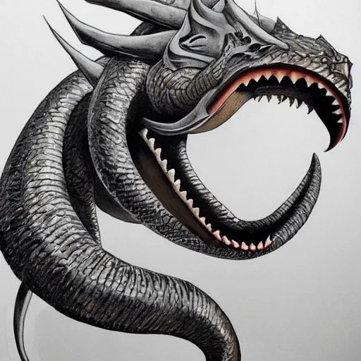 Prompt: shenron, hyper realistic portrait, smiling