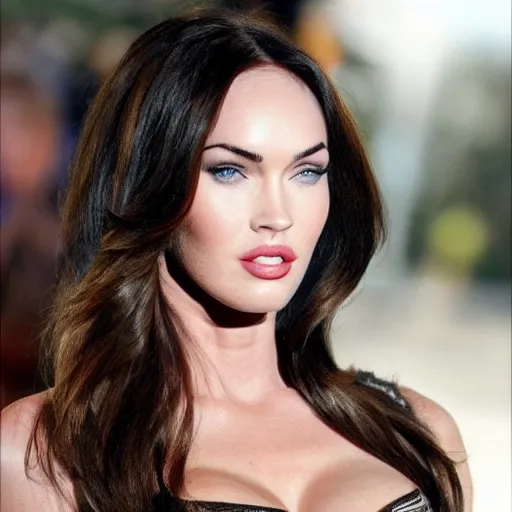 Image similar to megan fox as an actual fox animal