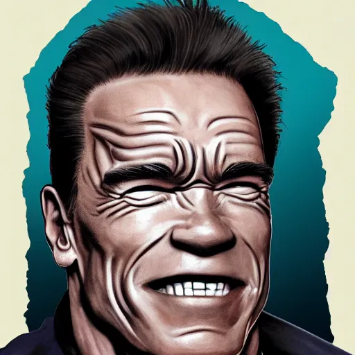 Prompt: arnold schwarzenegger in the style of arcane