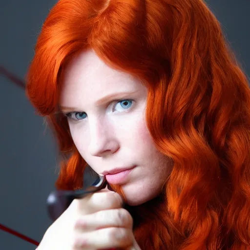 Prompt: a redhead archer