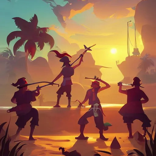 Image similar to painting treasure on sea of thieves game smooth median photoshop filter cutout vector, behance hd by jesper ejsing, by rhads, makoto shinkai and lois van baarle, ilya kuvshinov, rossdraws global illumination