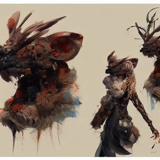 Prompt: concept art of anthropomorphized animal, highly detailed painting by dustin nguyen, akihiko yoshida, greg tocchini, 4 k, trending on artstation, 8 k