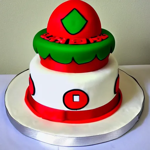 Prompt: a mario brothers cake