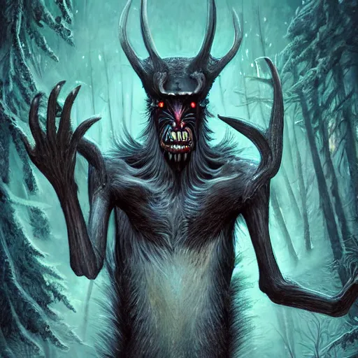 Image similar to wendigo from outer space, Darrell K Sweet, artstation, concept art, digital art