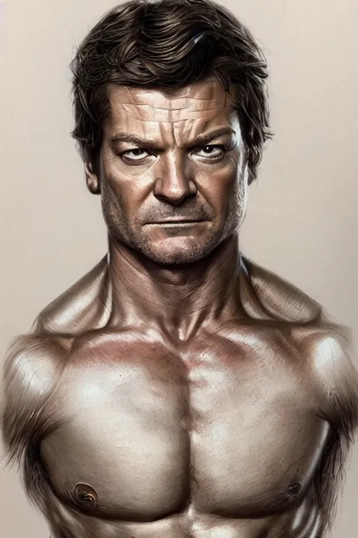Prompt: muscled Jason Bateman as a ruggedly handsome hero, intricate, elegant, highly detailed, centered, digital painting, artstation, concept art, smooth, sharp focus, illustration, art by artgerm and donato giancola and Joseph Christian Leyendecker, Ross Tran, WLOP