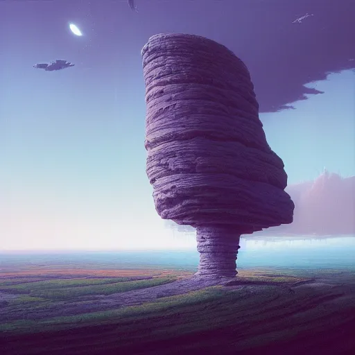 Image similar to A Landscape by Beeple and Peter Elson