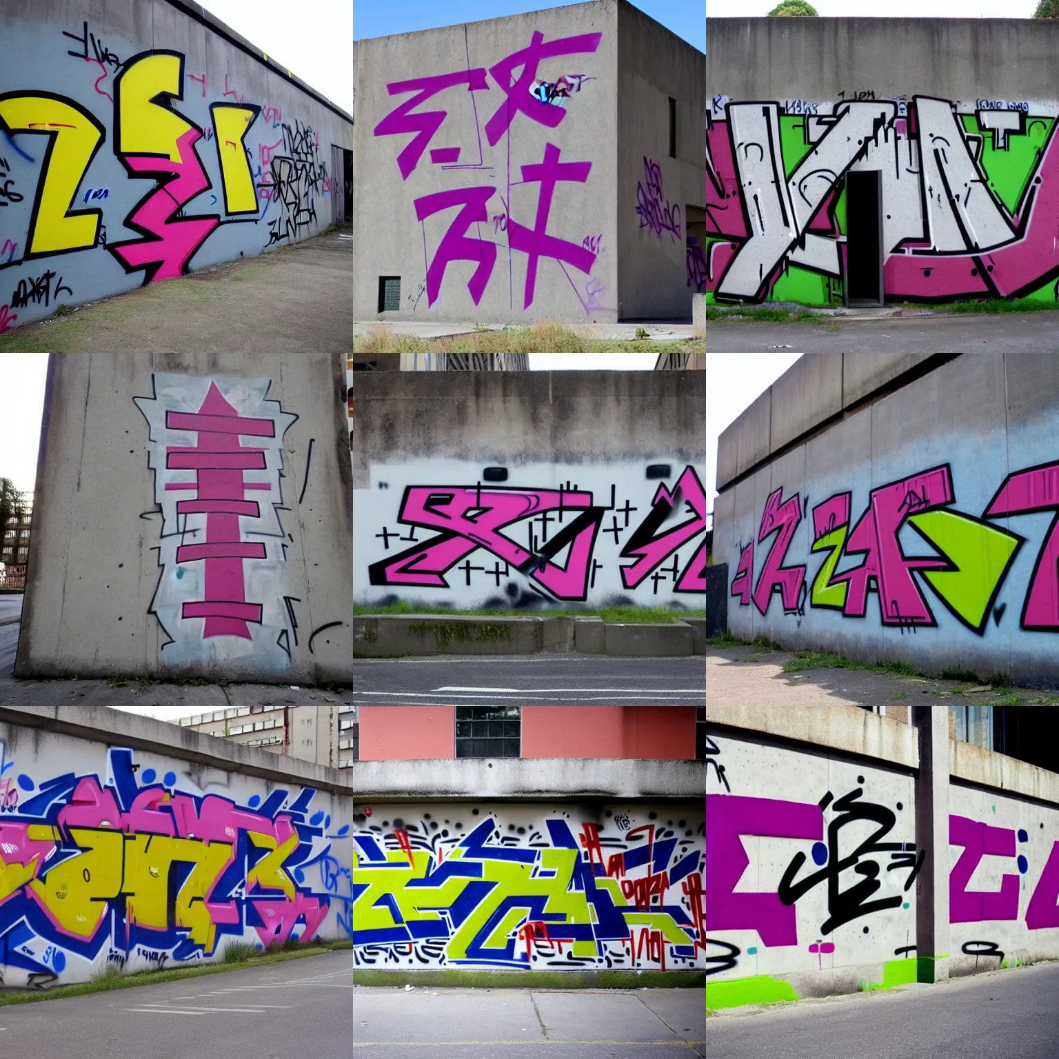 Prompt: ignorant, brutalist style graffiti that reads zatla