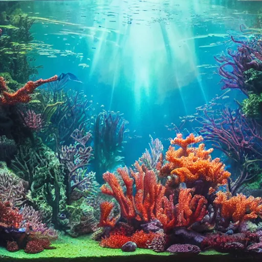 Studio E – Coral Reef – Aquarium Scene – Royal Blue – Fabric Utopia