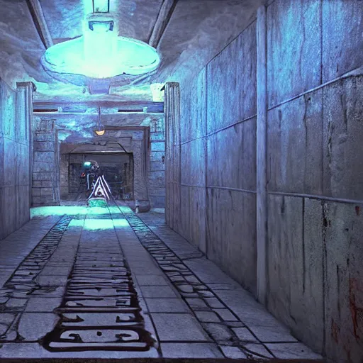 Image similar to an underground ancient temple corridor full of traps by Makoto Shinkai, pressure plate, tripwire, arrow trap, epic composition