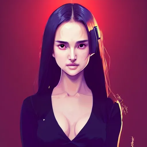 Image similar to a beautiful young japanese natalie portman alluring instagram model in crop top, large chest, by guweiz and wlop and ilya kuvshinov and artgerm, symmetrical eyes, aesthetic, gorgeous, stunning, alluring, attractive, artstation, deviantart, pinterest, digital art