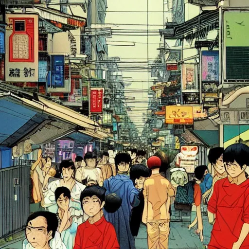 Prompt: a street in singapore, by satoshi kon