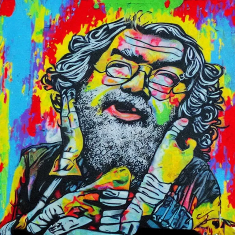 Image similar to graffiti jerry garcia