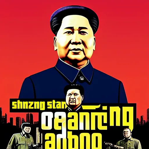 Prompt: mao zedong in gta v, cover art by stephen bliss, boxart, loadscreen